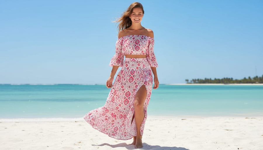 White Damask Weightless Printed Fabric