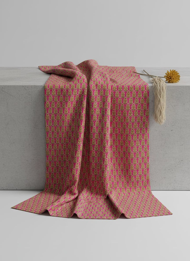 Pink Flower Pashmina Printed Fabric