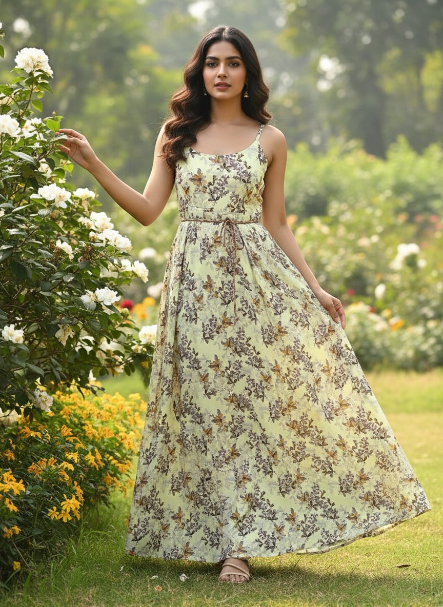 Pista Flower Weightless Printed Fabric