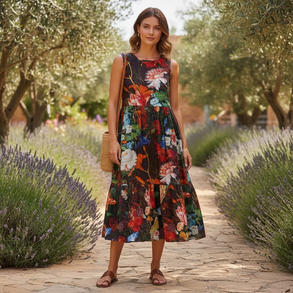 Vitage Flowers Allover Digital Printed Fabric - Pure Cotton