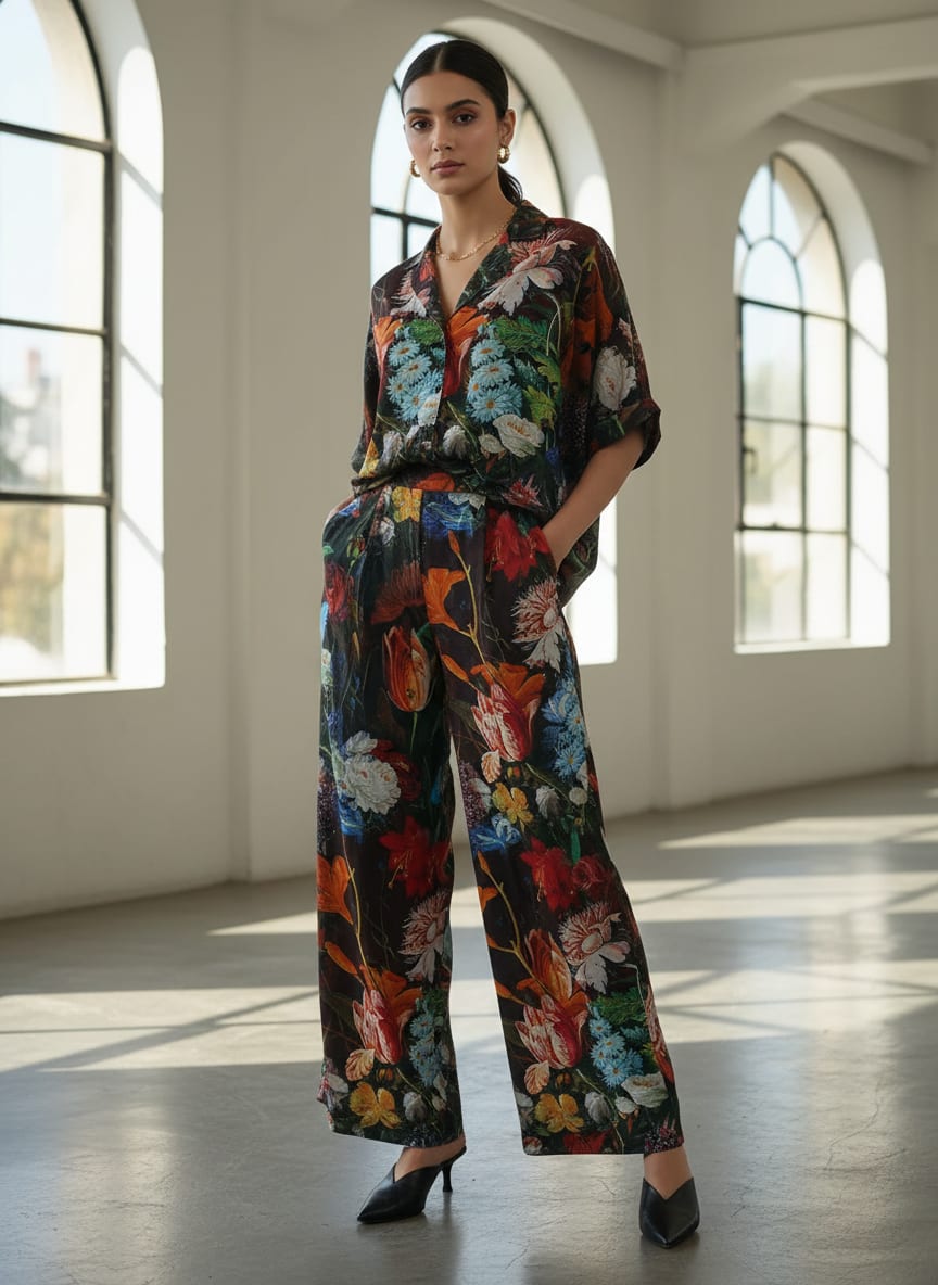 Vitage Flowers Allover Digital Printed Fabric - Pure Cotton