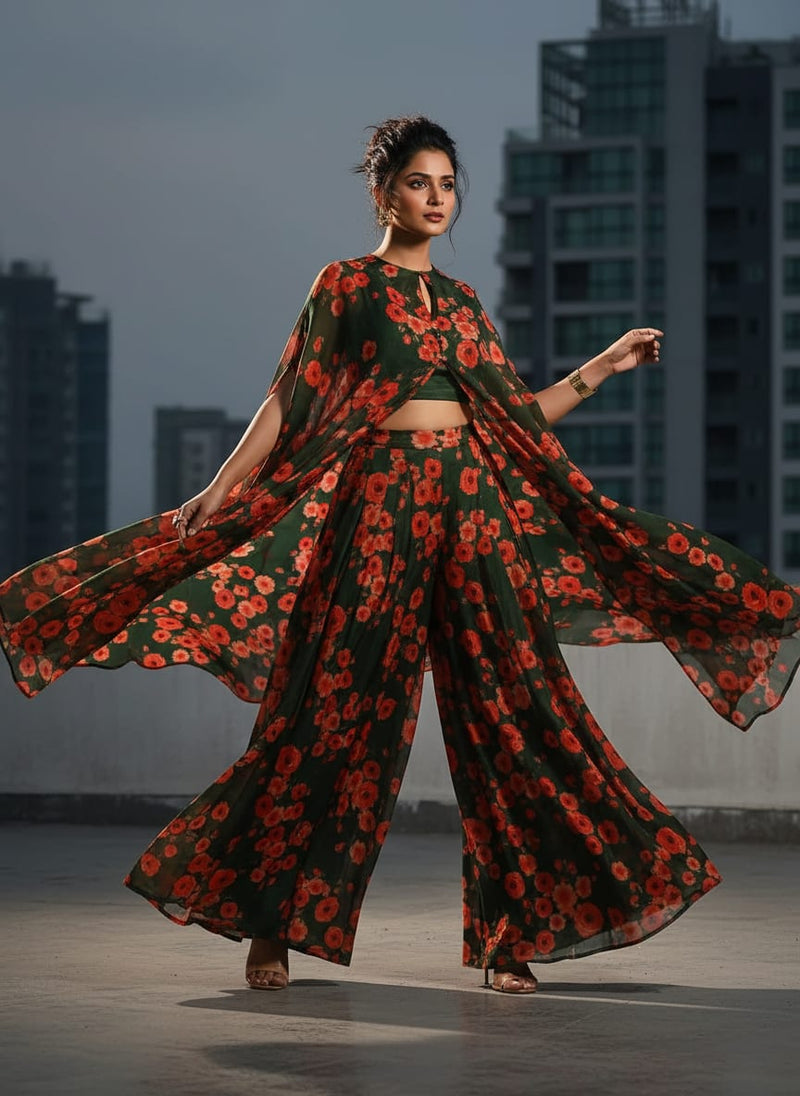 Tusser Silk Digital Printed Fabric in Beautiful Floral & Ditsy Patterns