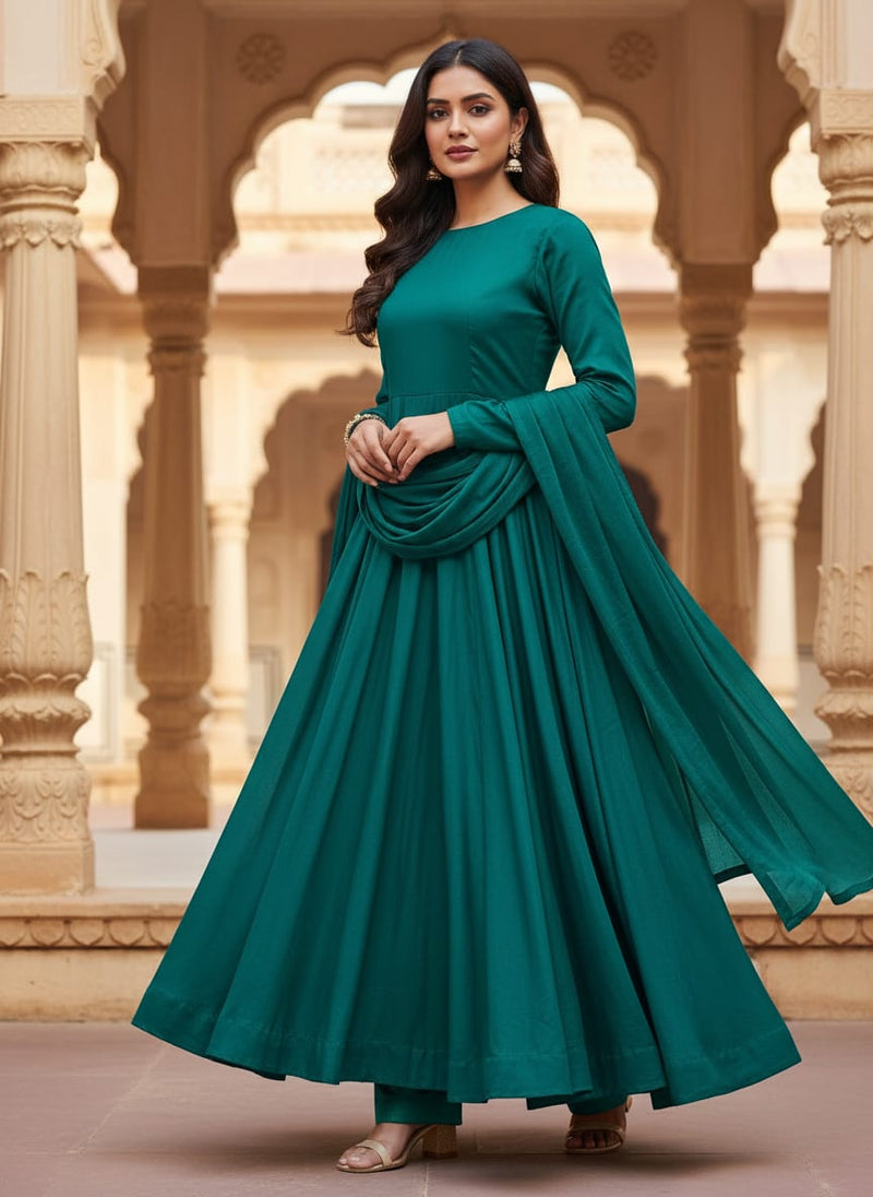 Solid Dyed Natural Crepe Fabric in Rama Color