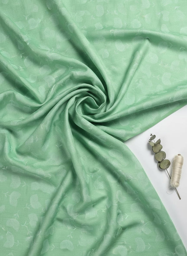 Chanderi Digital Printed Fabric with Decorative Butti Pattern in Green - Fabric Editorial Studio Flatlay Lookbook - CH-0-FVS2022656-110