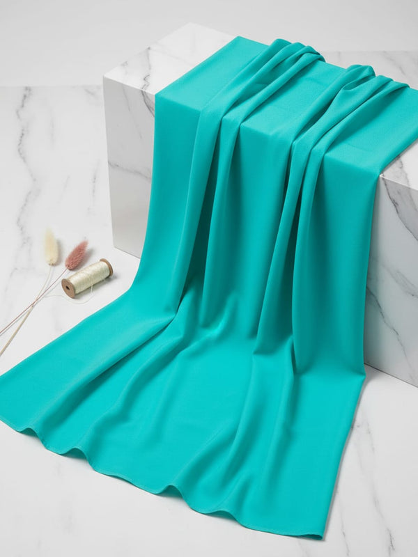 Teal American Crepe Plain Dyed Fabric