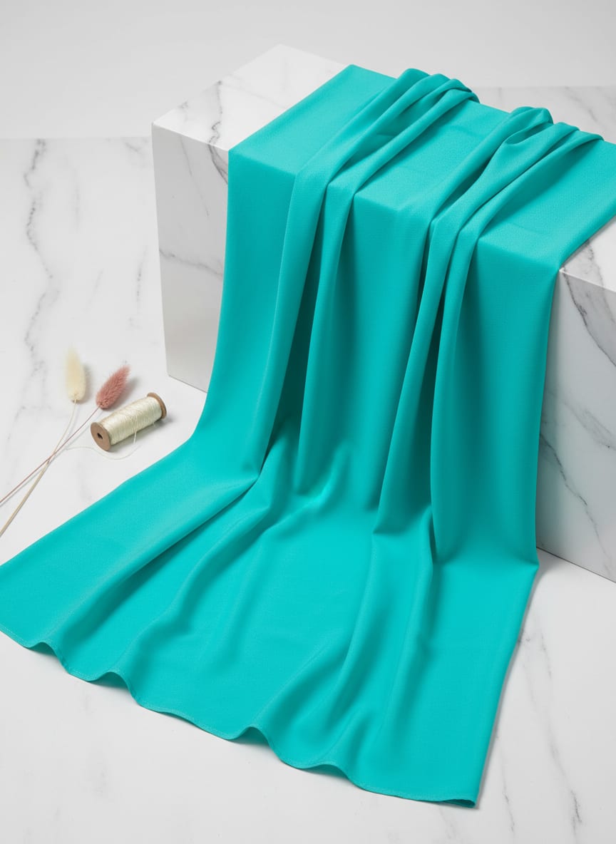 This fabric drapes with an effortless grace in a truly unforgettable, vibrant shade.