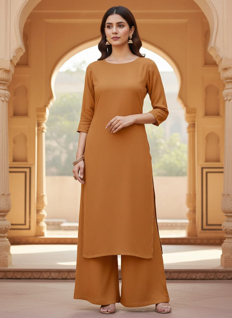 Yellow Plain American Crepe Solid Fabric