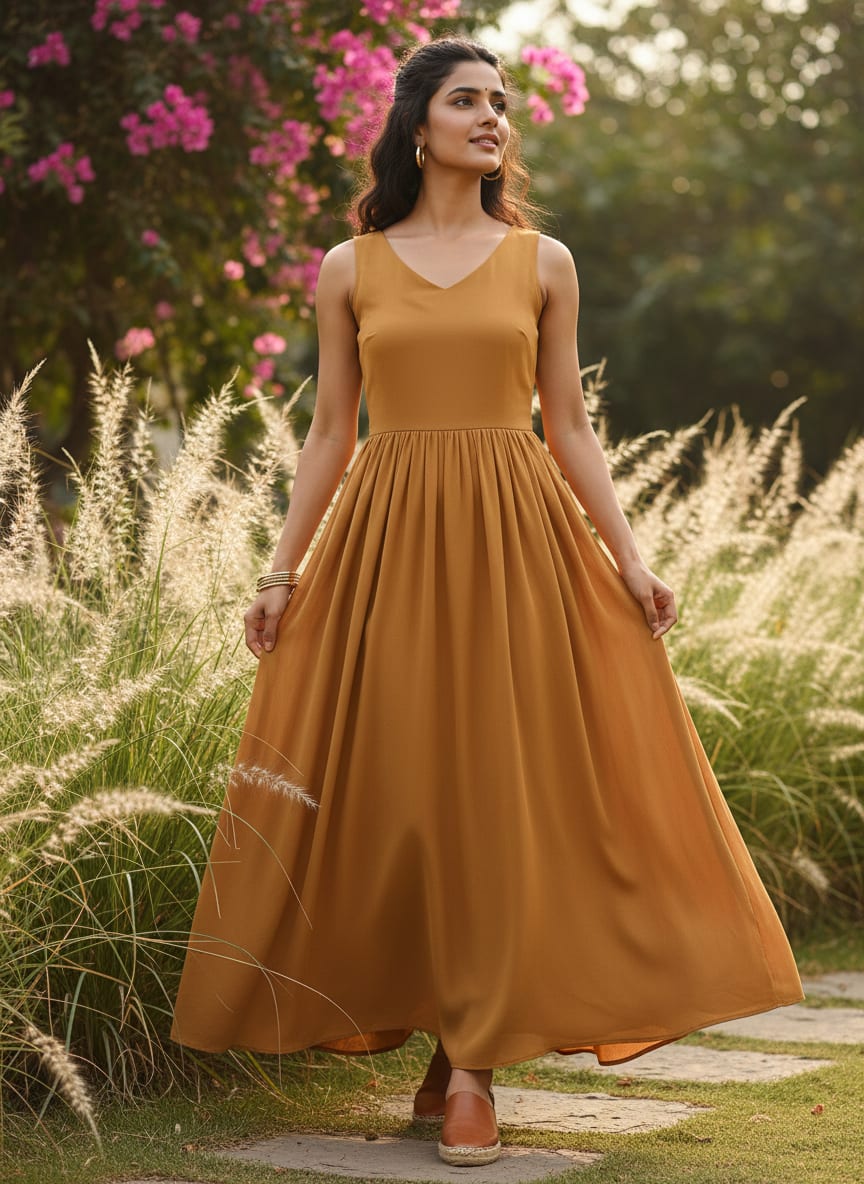Yellow Plain American Crepe Solid Fabric