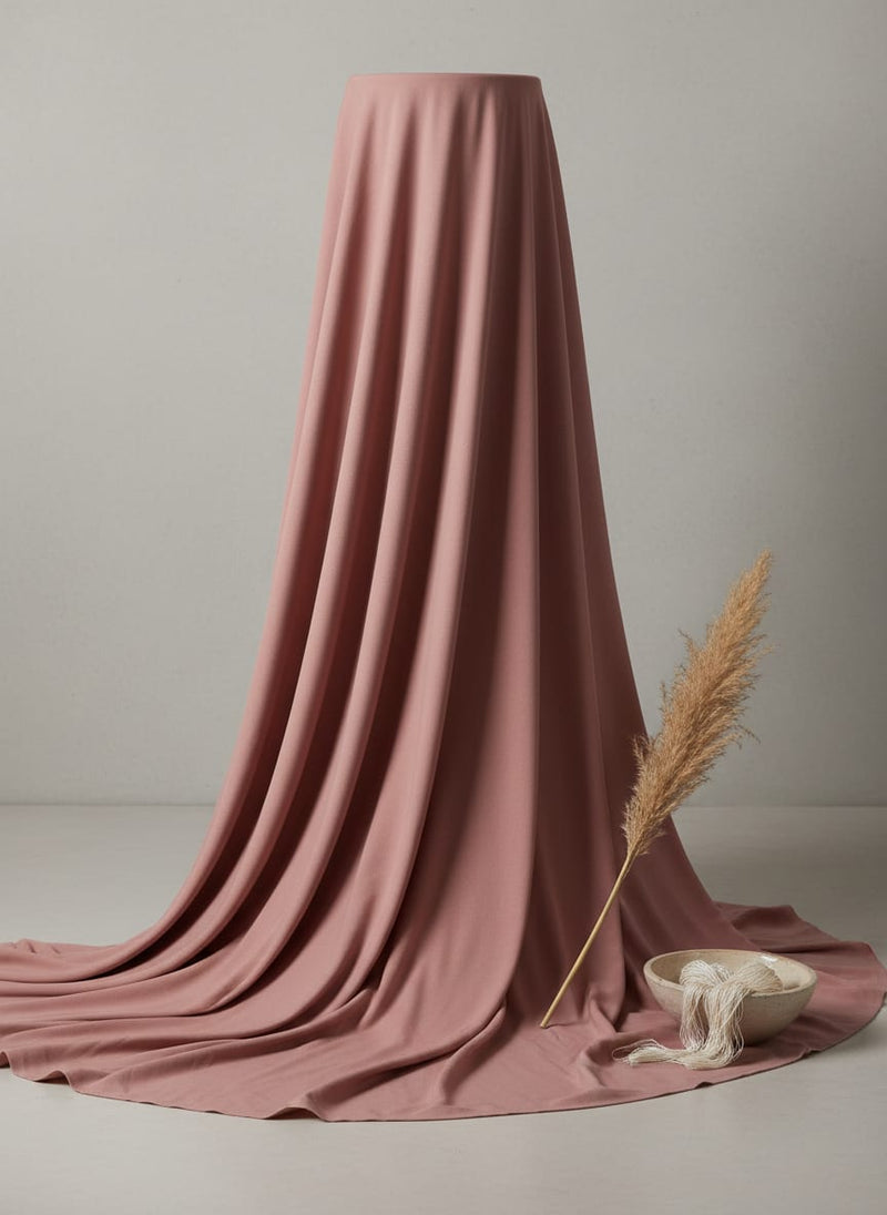 Peach Plain American Crepe Solid Fabric