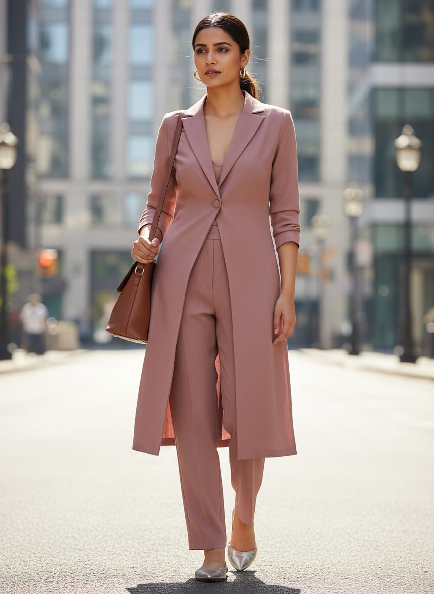 Peach Plain American Crepe Solid Fabric
