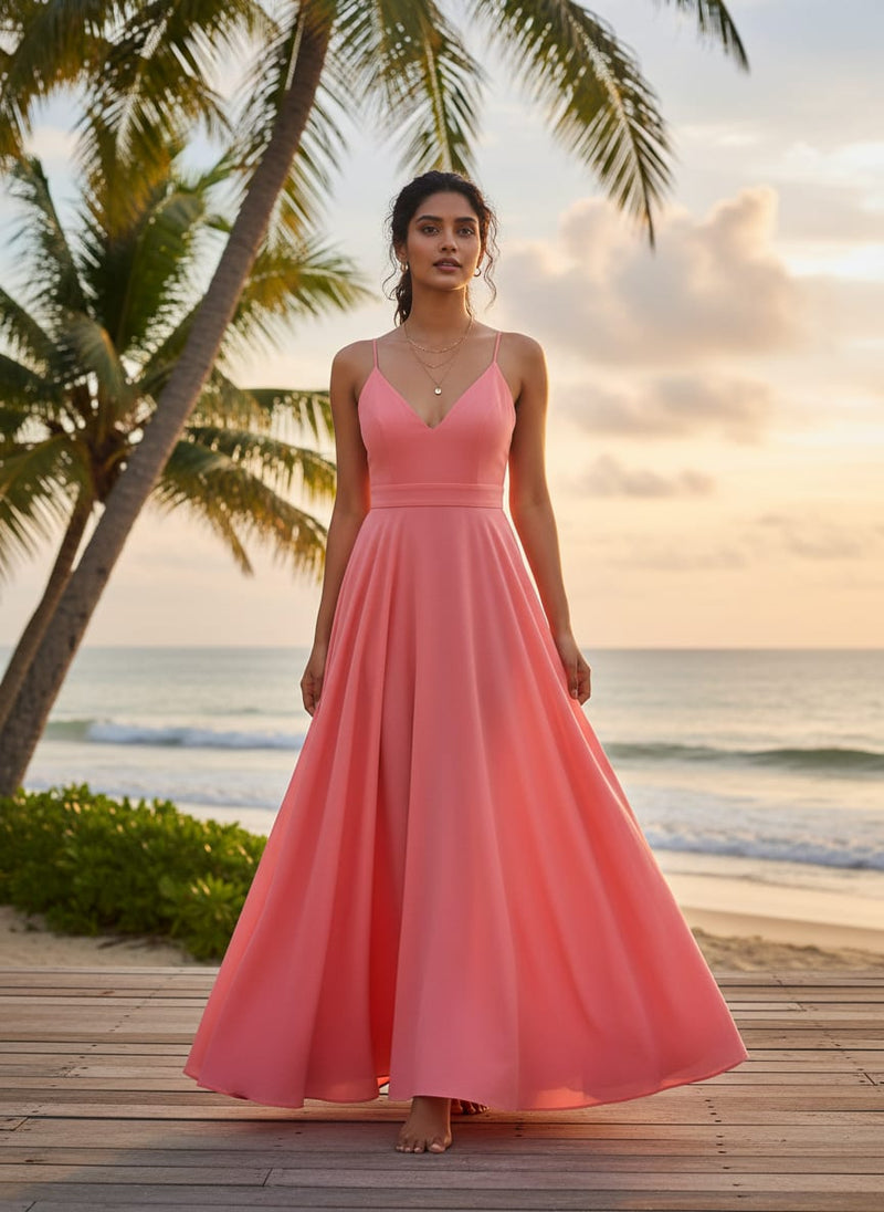 Pink Plain American Crepe Solid Fabric