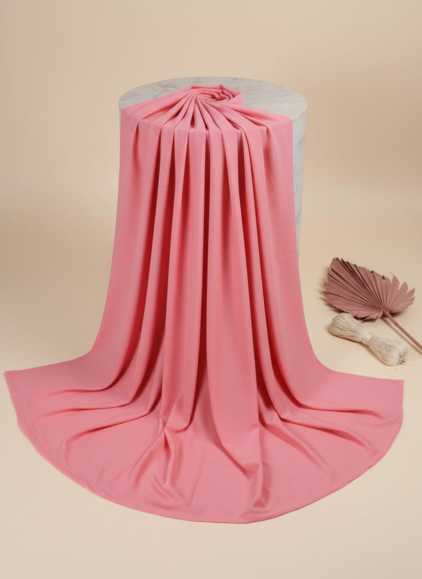 Pink Plain American Crepe Solid Fabric