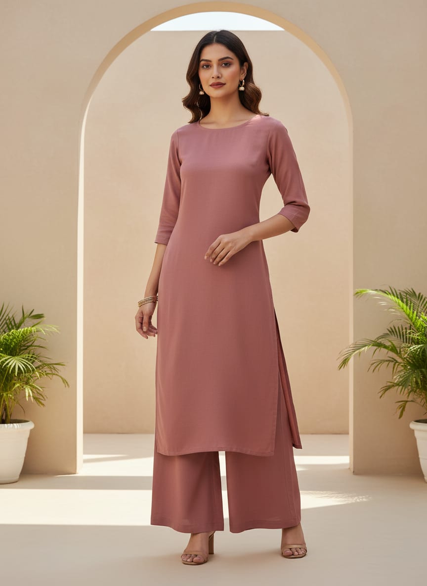 Brown Plain American Crepe Solid Fabric