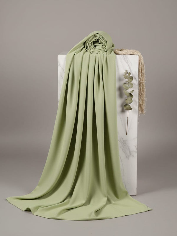 Green Plain American Crepe Solid Fabric