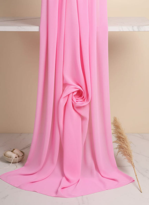 Pink Plain Georgette Solid Fabric - Fabric Editorial Studio Flatlay Lookbook - PLG-0-FVS2022675-110