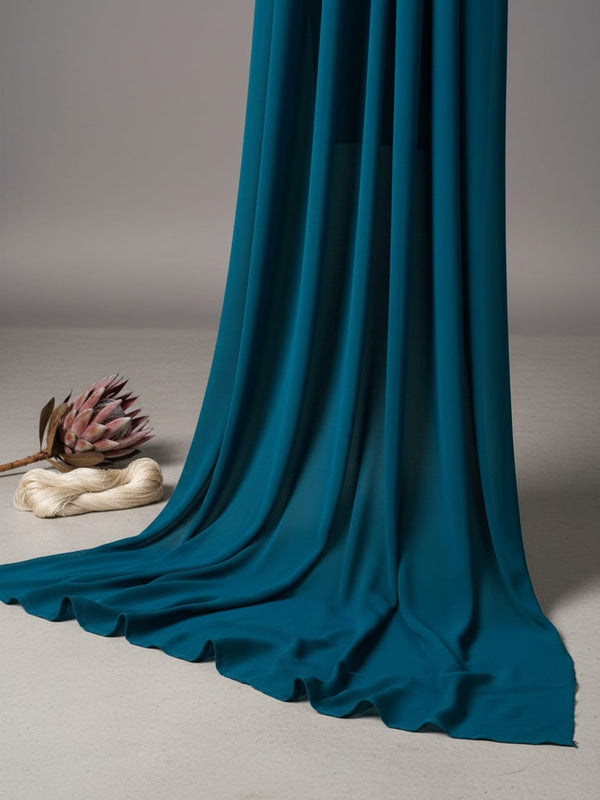 Blue Plain Georgette Solid Fabric