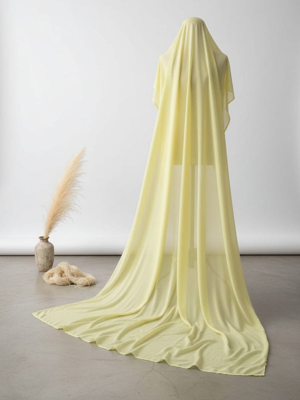 Lemon Yellow Plain Georgette Solid Fabric