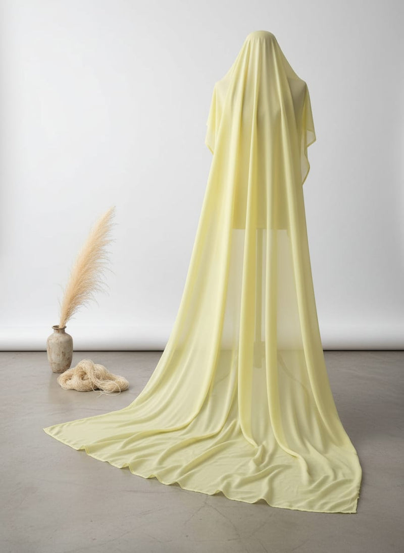 Lemon Yellow Plain Georgette Solid Fabric