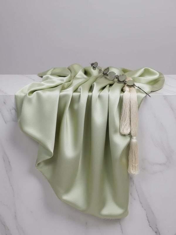 Sage Green Plain Japan Satin Solid Fabric