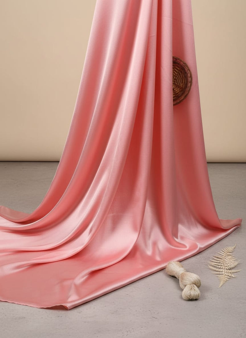 Pink Plain Japan Satin Solid Fabric