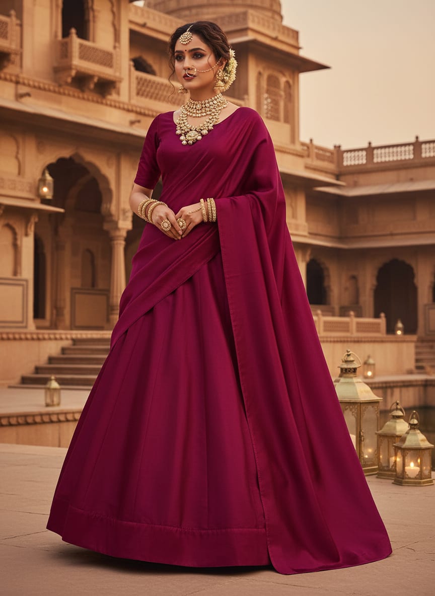 Maroon Plain Japan Satin Solid Fabric