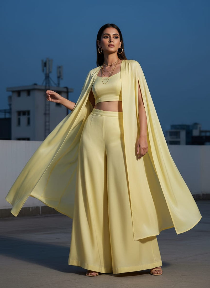 Yellow Plain Japan Satin Solid Fabric