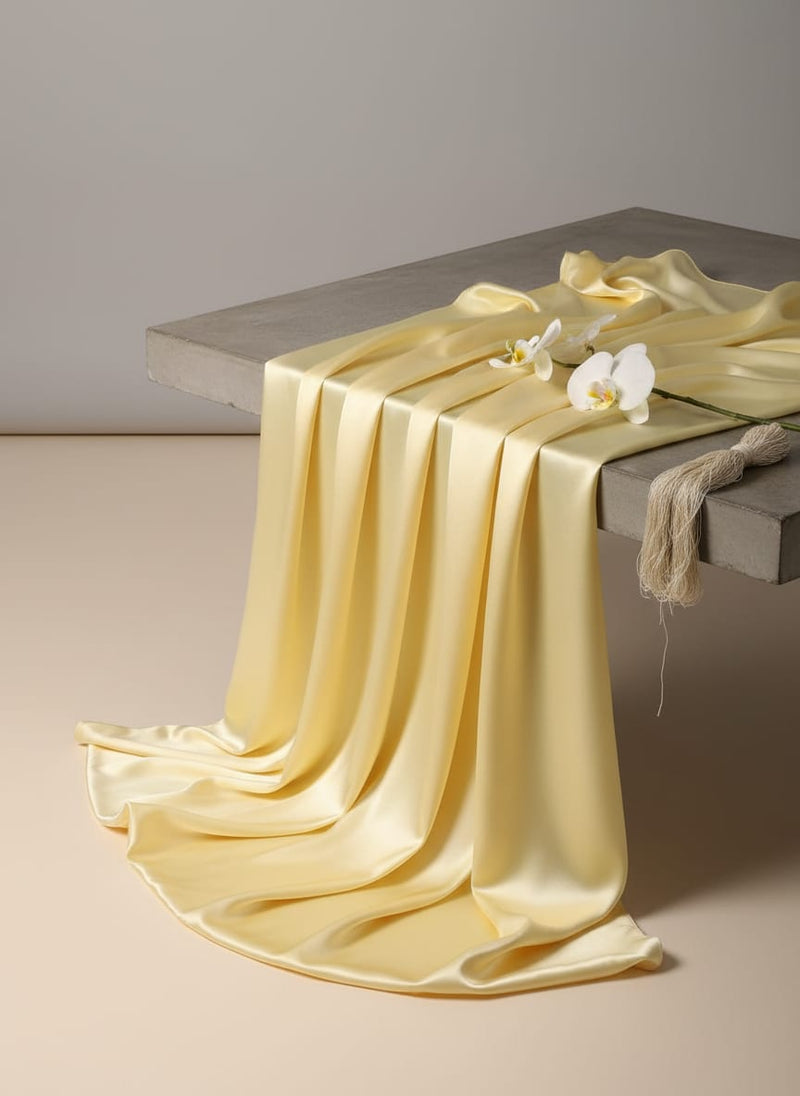 Yellow Plain Japan Satin Solid Fabric