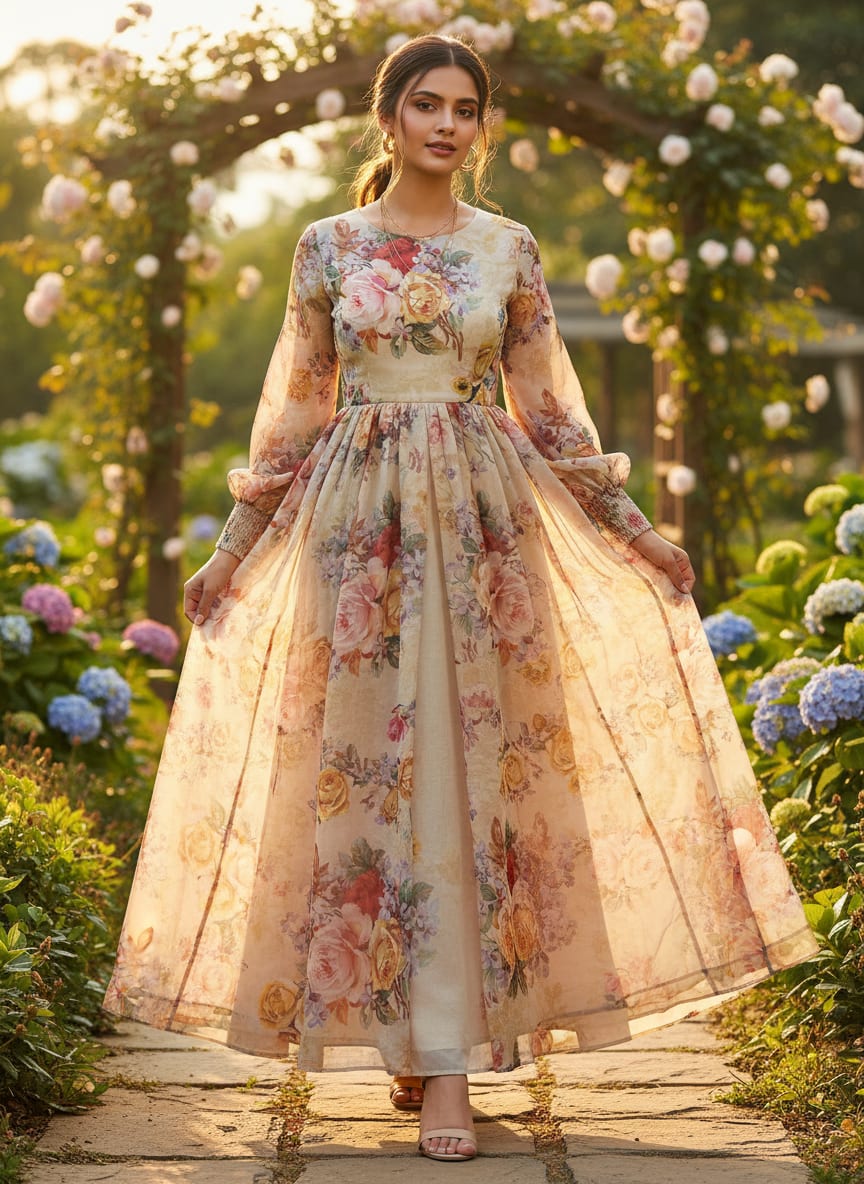 A Garden Portrait, Printed on Cloth