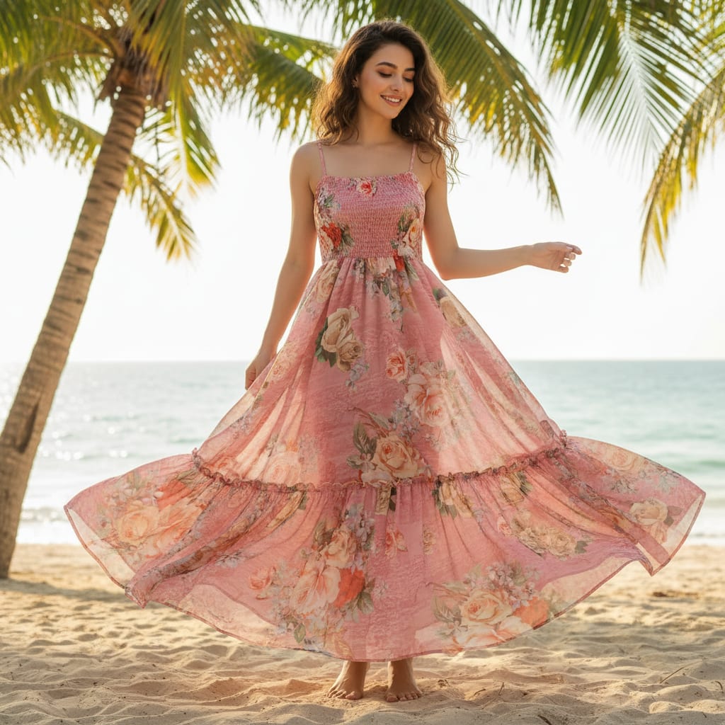 Gorgeous floral print digital printed fabric in weightless fabric from FAB VOGUE Studio