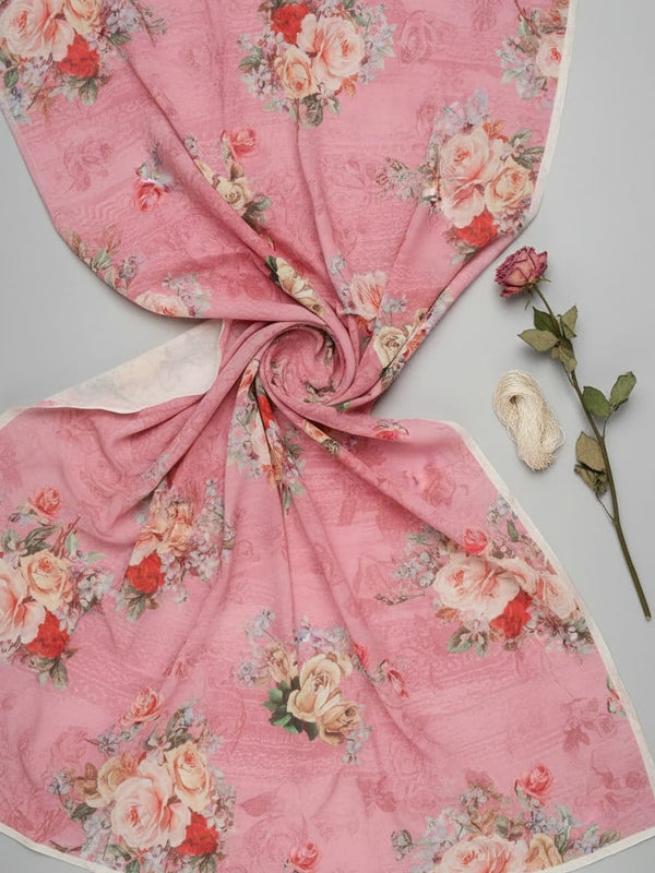 Gorgeous floral print digital printed fabric in weightless fabric from FAB VOGUE Studio