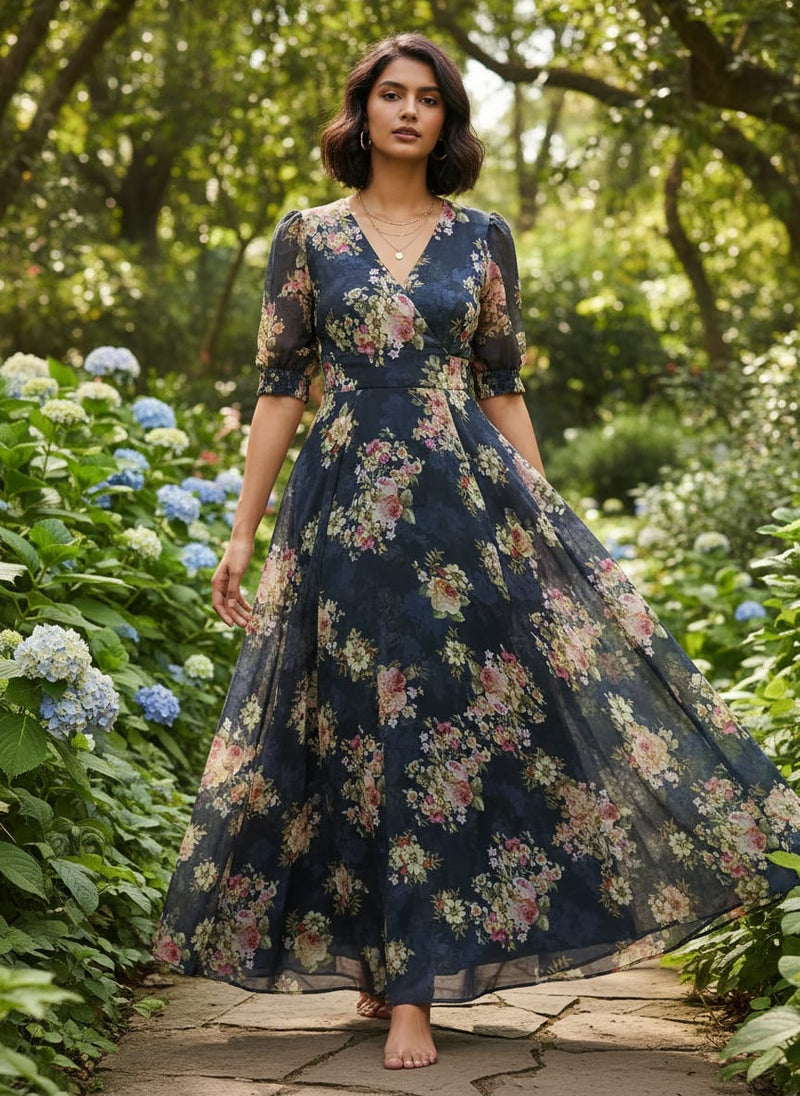 Floral digital printed fabric from FAB VOGUE Studio