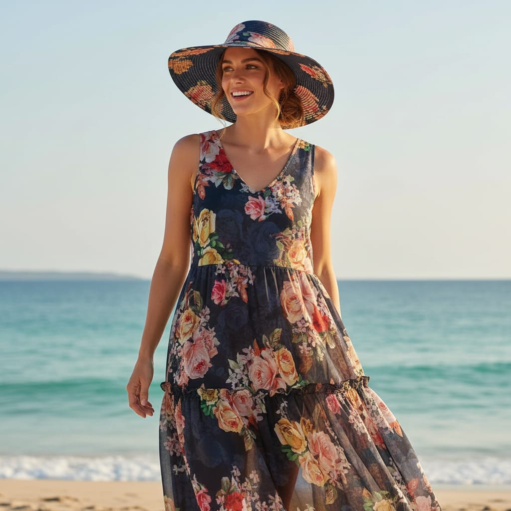 Gorgeous floral print digital printed fabric in weightless fabric