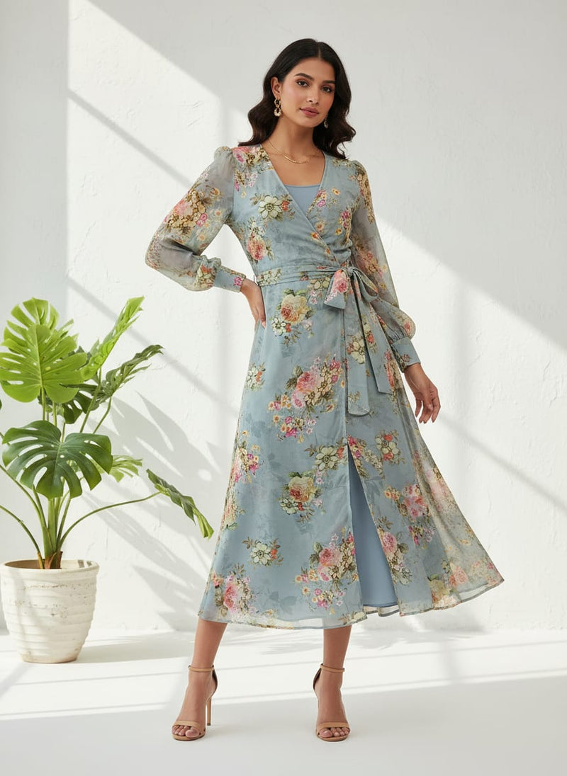 Classy floral print digital printed fabric by FAB VOGUE Studio