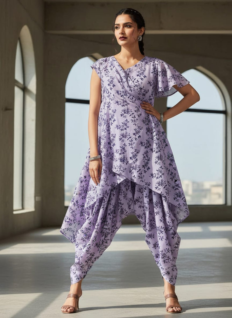 Digital Printed Cotton Fabric in Ditsy Purple - FAB VOGUE Studio