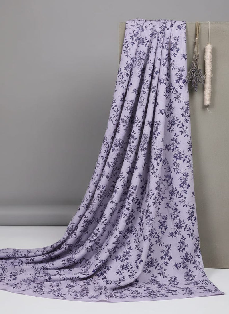 Digital Printed Cotton Fabric in Ditsy Purple - FAB VOGUE Studio