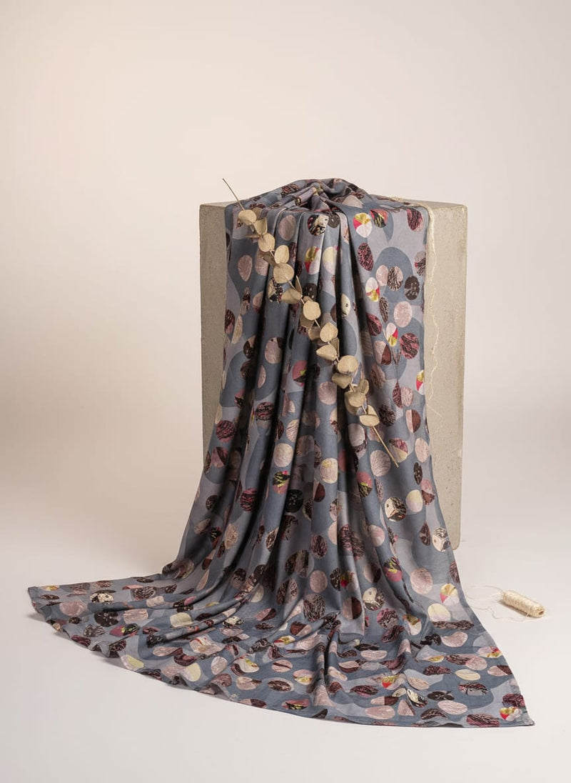 Geometric digital printed fabric in gray by FAB VOGUE Studio