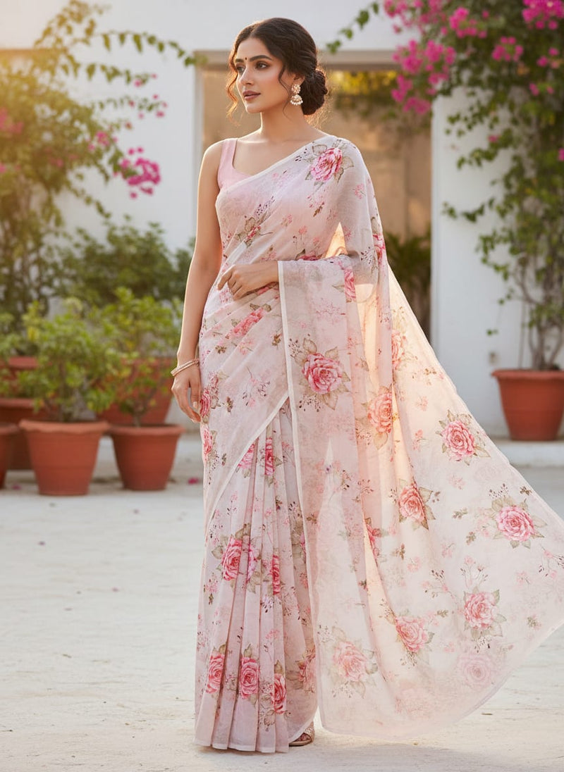 Floral Ditsy Digital Printed Pure Georgette Fabric from FAB VOGUE Studio