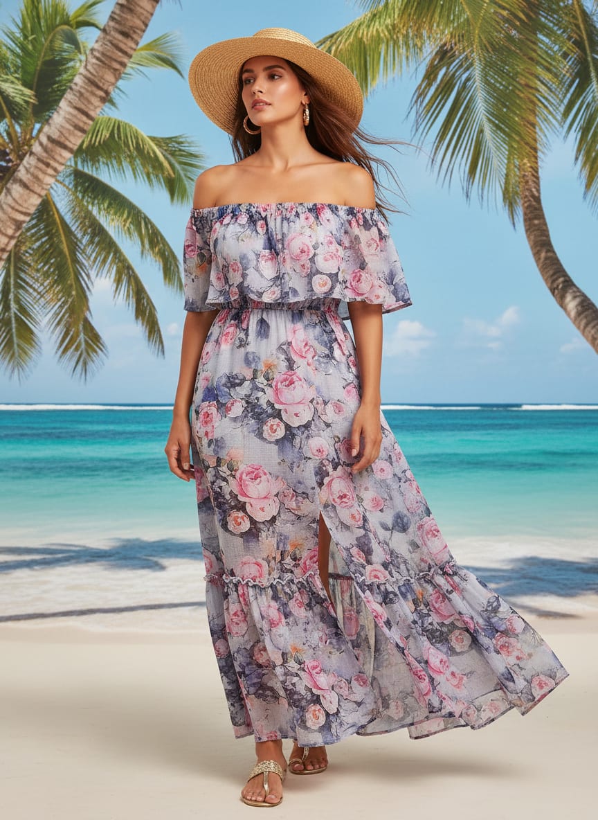 Classy floral digital printed Kota Doria fabric from FAB VOGUE Studio
