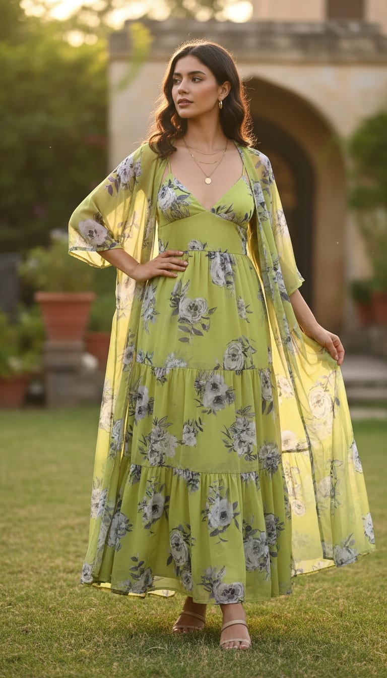 Gorgeous floral print Georgette fabric by FAB VOGUE Studio