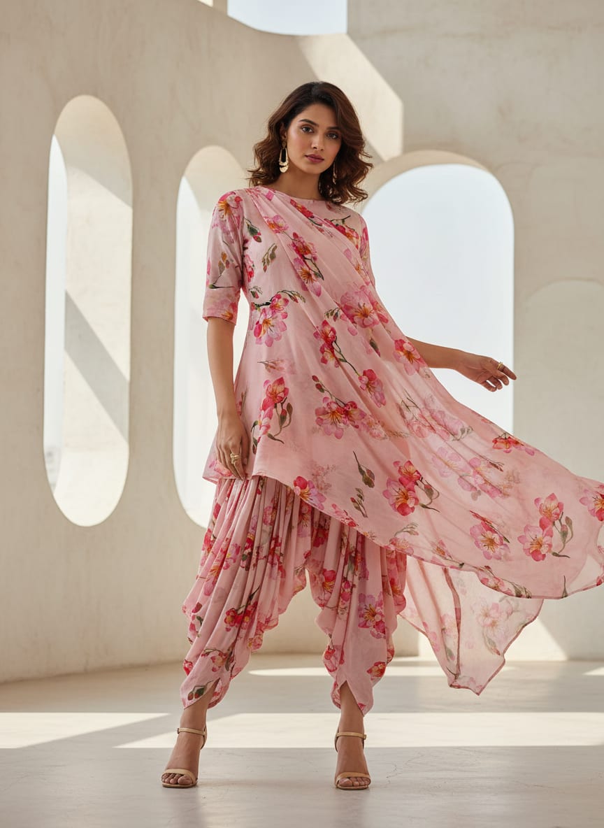 Floral Digital Printed Pure Cotton Fabric from FAB VOGUE Studio
