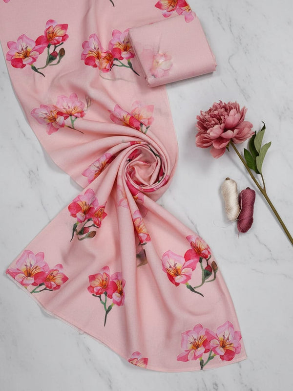 Floral Digital Printed Pure Cotton Fabric from FAB VOGUE Studio