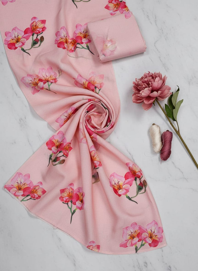 Floral Digital Printed Pure Cotton Fabric from FAB VOGUE Studio