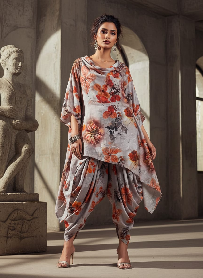 Gorgeous abstract digital printed cotton fabric by FAB VOGUE Studio