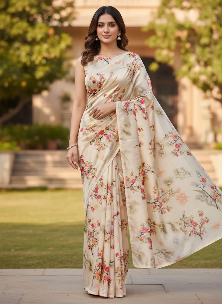 A Print That Blooms on Satin