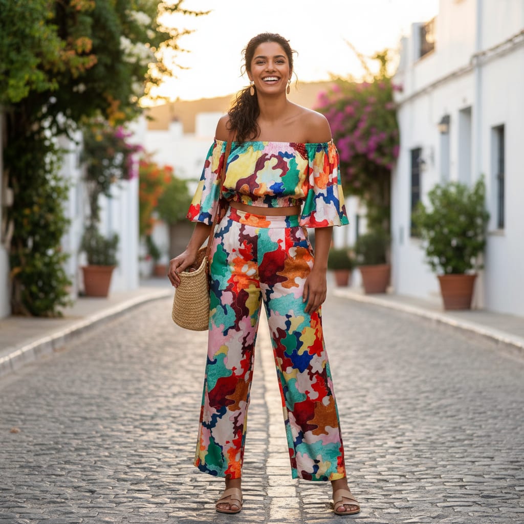 Gorgeous multicolor abstract digital printed fabric from FAB VOGUE Studio