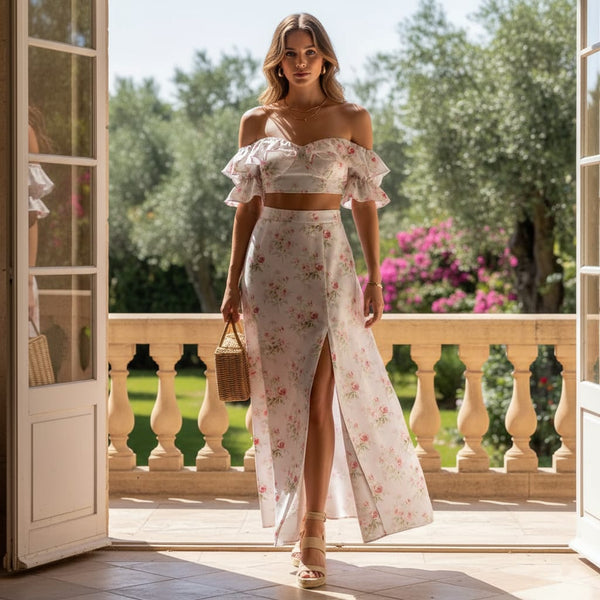 Classy decorative digital printed fabric in white by FAB VOGUE Studio - alternate view