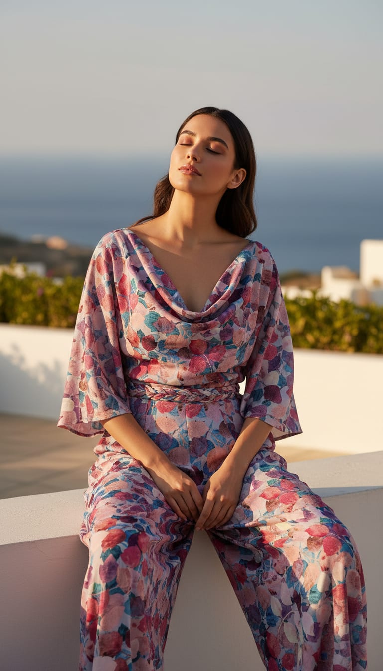 Gorgeous abstract digital printed rayon fabric by FAB VOGUE Studio