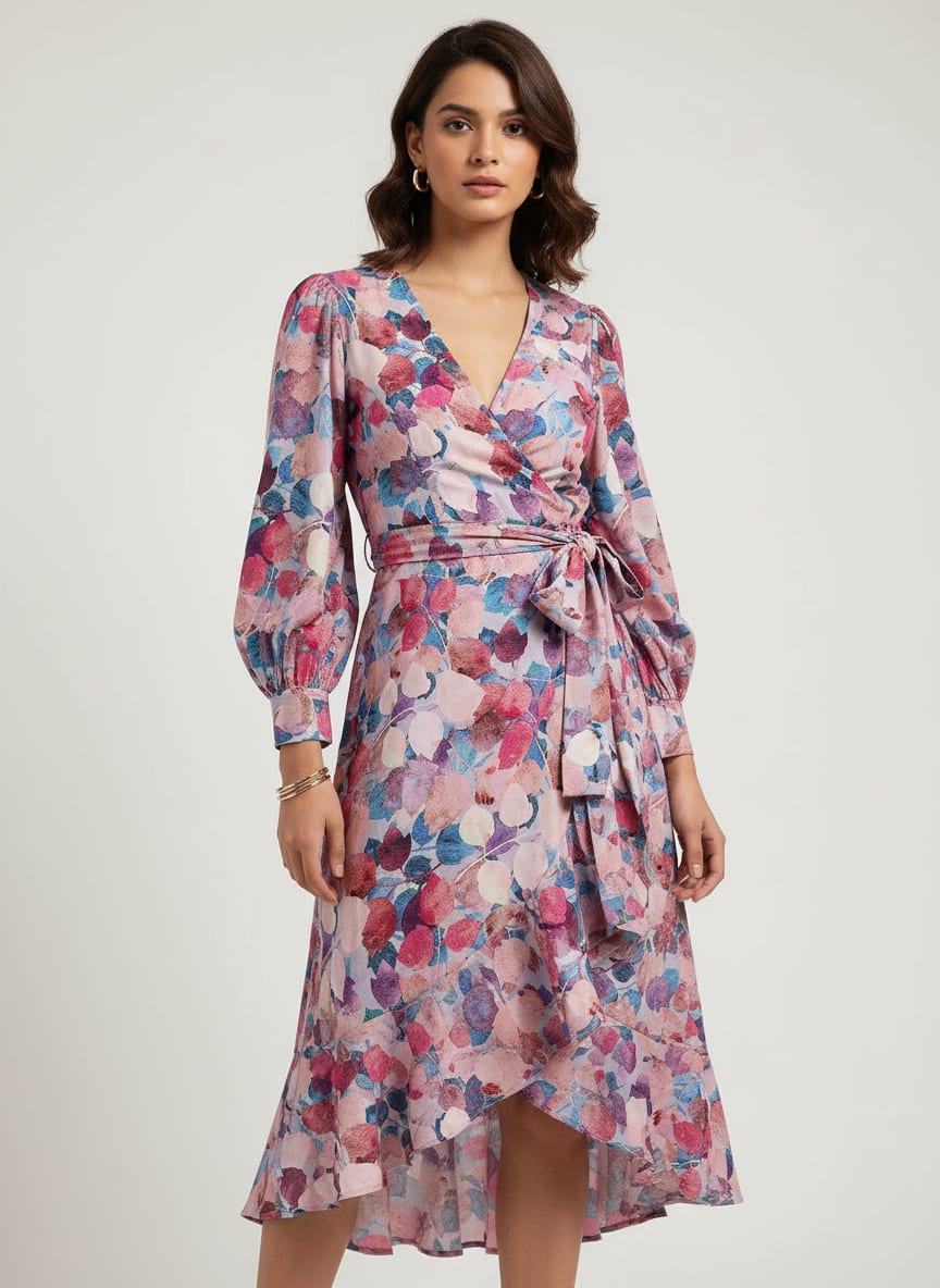 Gorgeous abstract digital printed rayon fabric by FAB VOGUE Studio