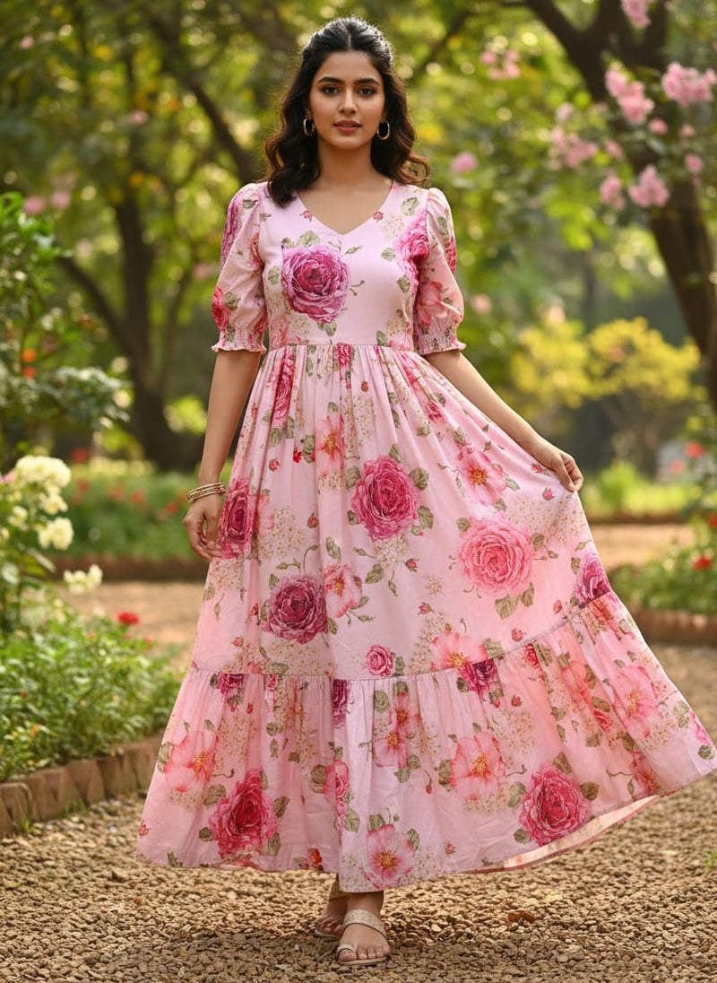 Floral Digital Printed Rayon Fabric from FAB VOGUE Studio