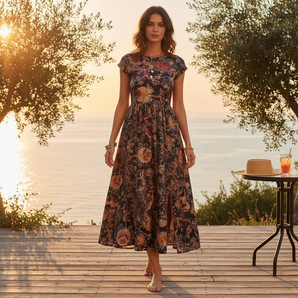 Gorgeous black damask digital printed silk crepe fabric by FAB VOGUE Studio - alternate view